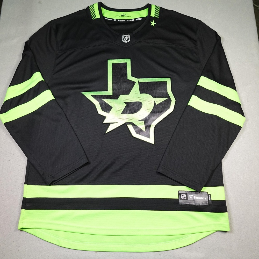 Dallas Stars Jersey Mens XL Black Neon Green NHL Hockey Fanatics Alternate